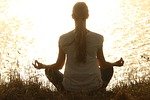 meditate, woman, yoga, nature, zen, meditating, relax, relaxing, wellness, yoga pose, meditation, peaceful, silhouette, sunset, tranquil, calm